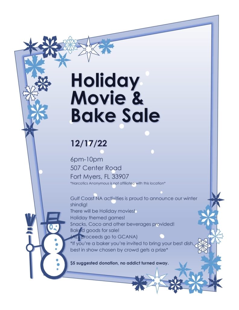 Holiday Movie & Bake Sale @ Kimmie's Recovery Zone | Fort Myers | Florida | United States