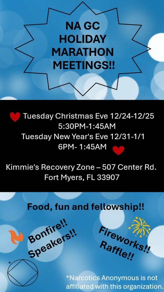 Holiday Marathon Meeting @ Kimmie's Recovery Zone | Fort Myers | Florida | United States